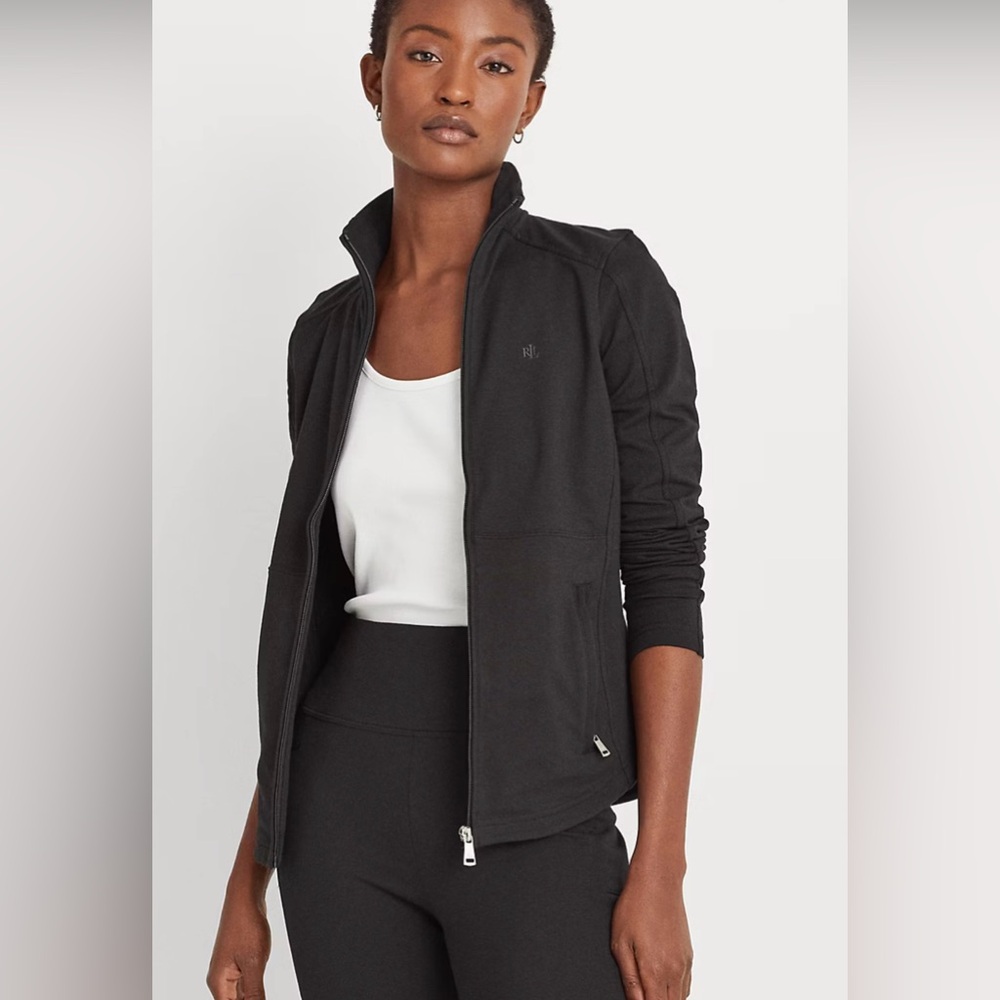 Lauren Ralph Lauren Womens Full-Zip Jacket Long Sleeve Black  Top Approx Size: M